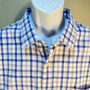 UNTUCKit Men's white, blue & lavender long sleeve shirt 3XL XXXL EUC